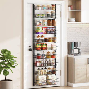 Rebrilliant 8 Tier Metal Cabinet Door Organizer, Closet Seasoning Jars  Storage Rack Adjustable Shelf Height, Black & Reviews