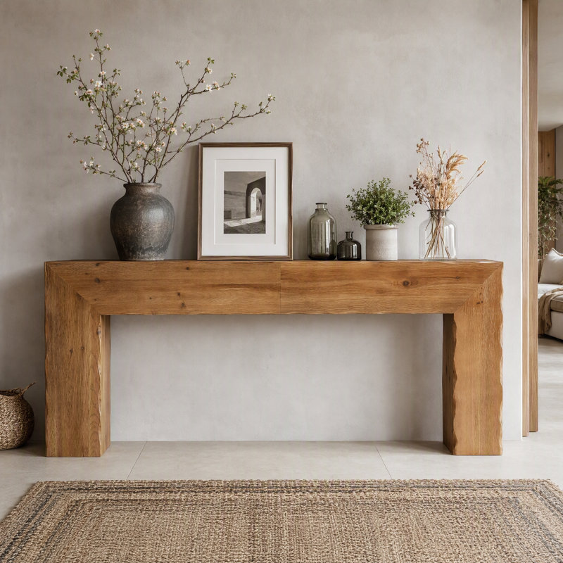 Console en bois massif 78,7 po - Style campagnard rustique