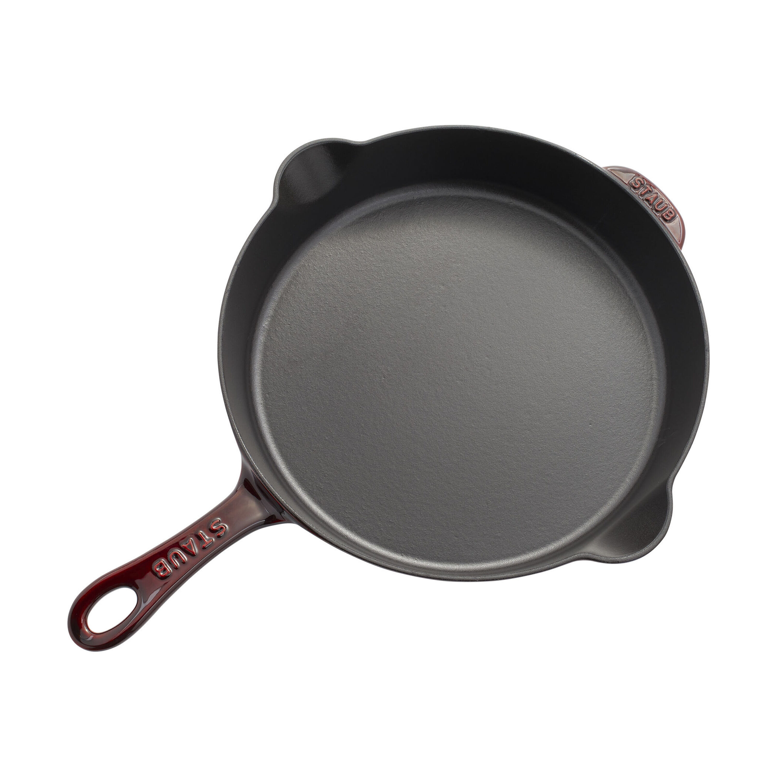 Staub 12 Cast-Iron Enameled Perfect Pan, Grenadine, 4.5 Qt