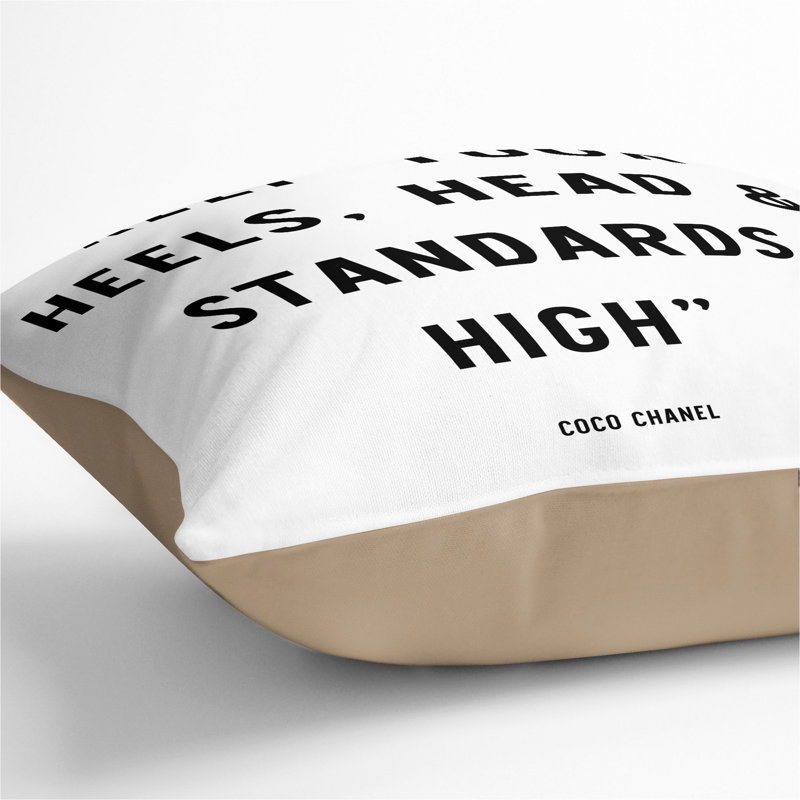 Keep Your Standards High Scatter Cushion, Stone, 40cm H x 40cm W x 15cm D