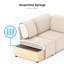 Canapé modulaire en lin avec rangement modulaire, beige-64574774