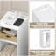 Nickali Tray Top Floor Shelf End Table with Built-In Outlets