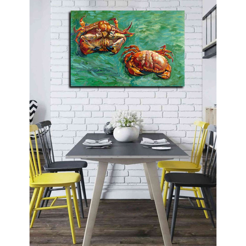 «Two Crabs» par Vincent Van Gogh, art mural sur toile, H 18 po x l 26 po