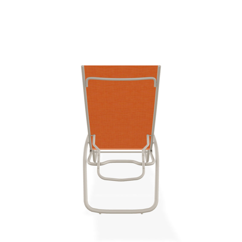 Outdoor Rust-Resistant Metal Chaise Lounge, Textured Desert, Canvas Tangerine Sunbrella® Canvas
