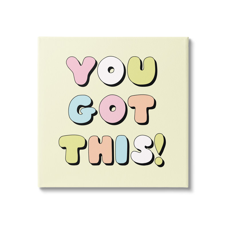 Yellow Canvas Motivational Quote Wall Art, 17" x 17"
