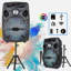 Haut-parleur Bluetooth portatif de 8 po pour faire la fête, basses puissantes, DEL, TWS, entrée auxiliaire, support et microphone avec télécommande