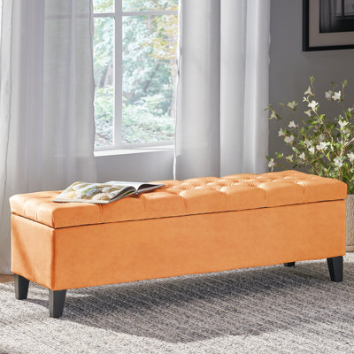 Élégant bouton en velours orange - Point diamant, bois, confortable, l 51,00 po x P 17,18 po, H 16,78 po, moderne et bois avec fermeture douce orange