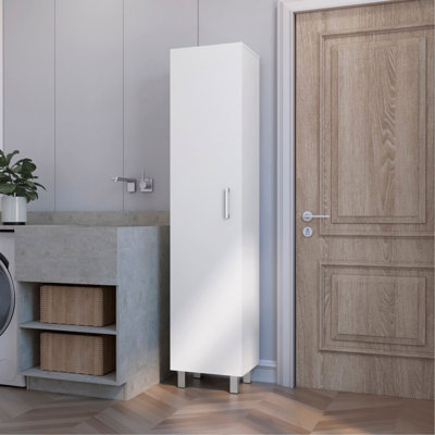 Armoire de rangement haute Clarno, porte simple avec porte-balais
