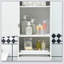 Armoire de rangement mince pour salle de bain avec tablette ouverte, tiroir et portes encastrées pour une organisation efficace et un gain de place