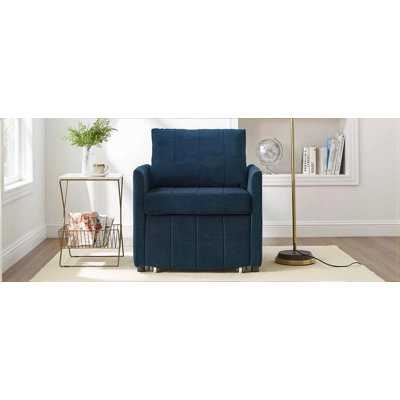 Upholstered Convertible Sleeper Sofa, 31.5" Pull Out Sofa Bed With 5-Position Adjustable Backrest, Side Pockets And A Storage Basket, Fold Out Chair Bed, Lounger For Living Room, Apartment