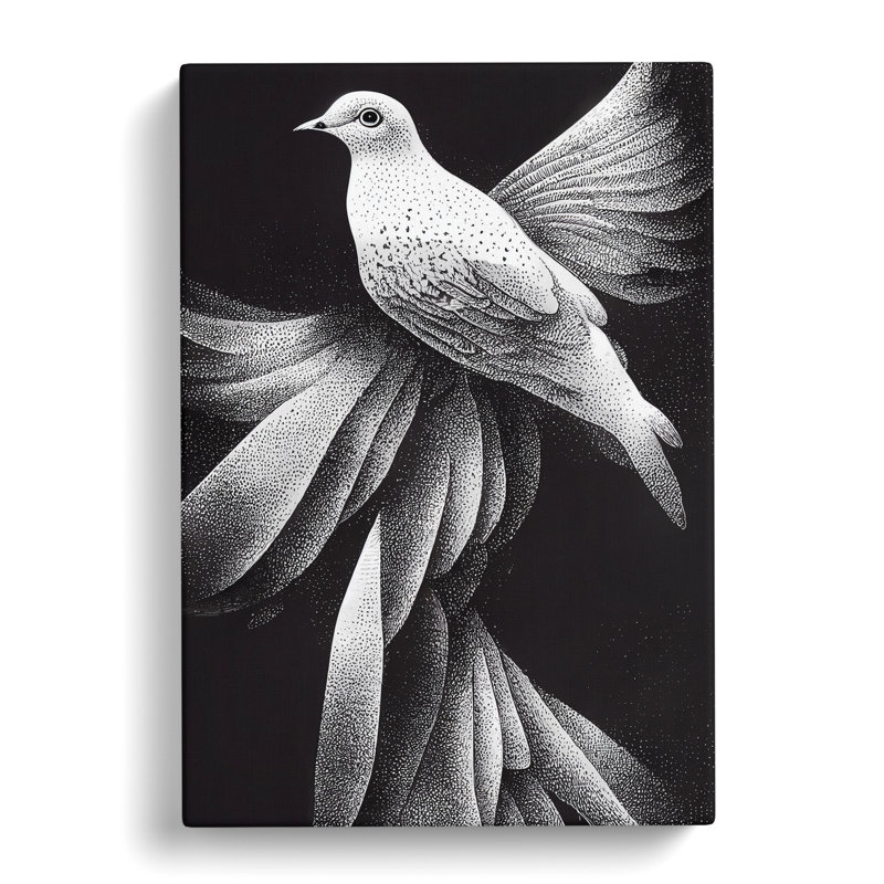 Anston Dove Bird Pointillism - Wrapped Canvas, 60cm H x 40cm W x 3cm D