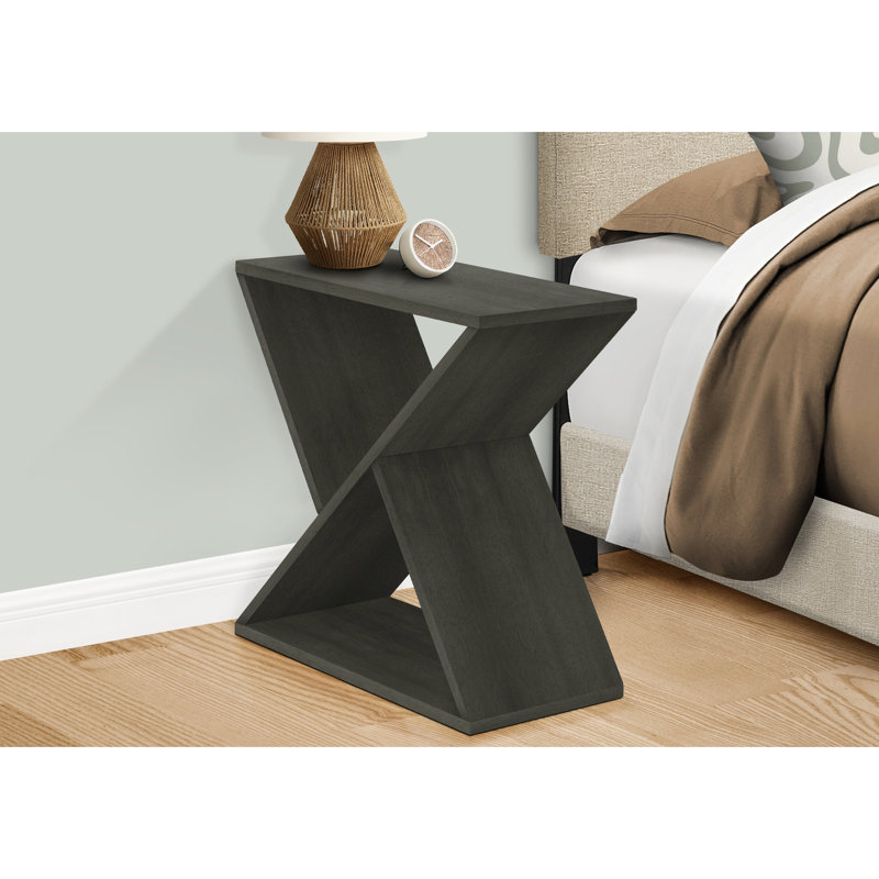Table d'appoint en placage foncé 23,6 po Grand style