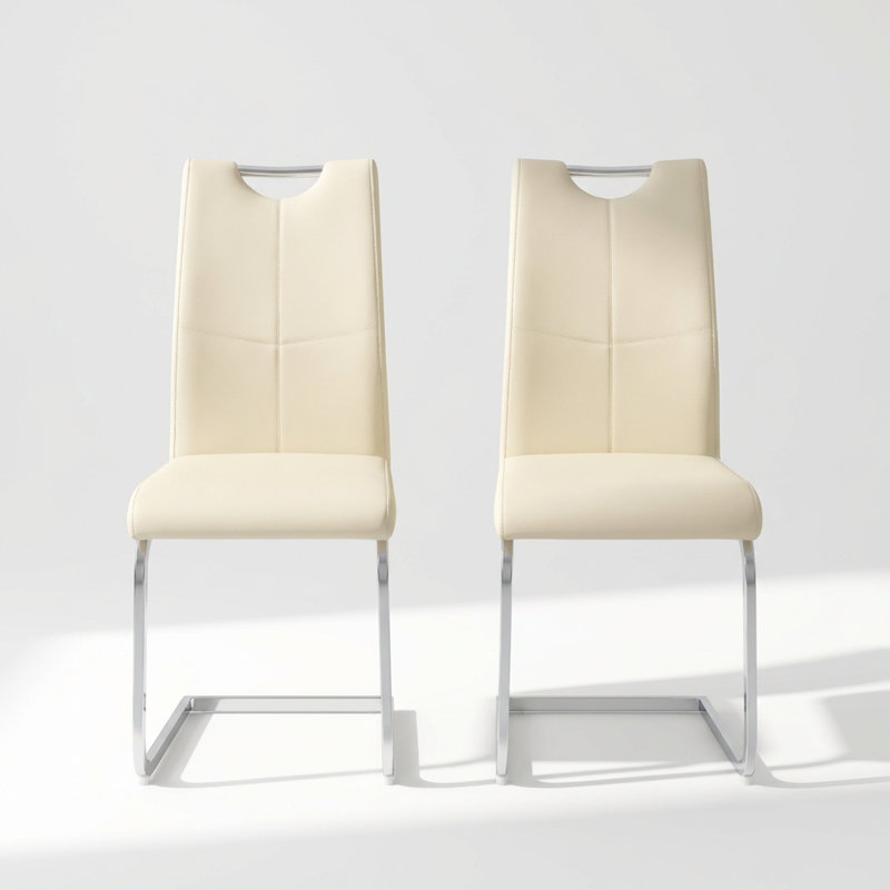 Ensemble de chaises de salle à manger rembourrées modernes avec pieds en métal galvanisé (ensemble de 2)