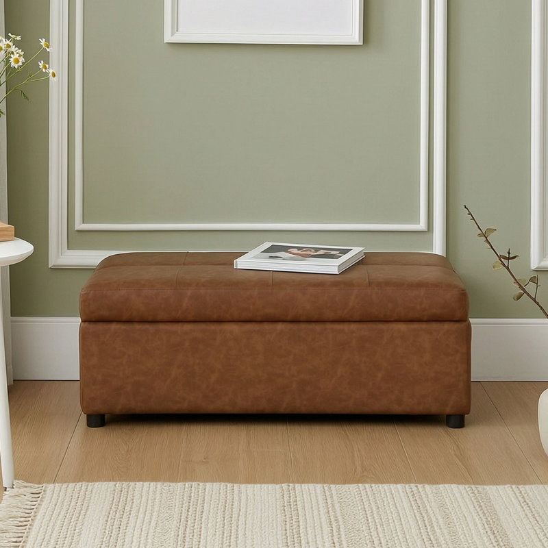 Lit pliant ottoman, Brown