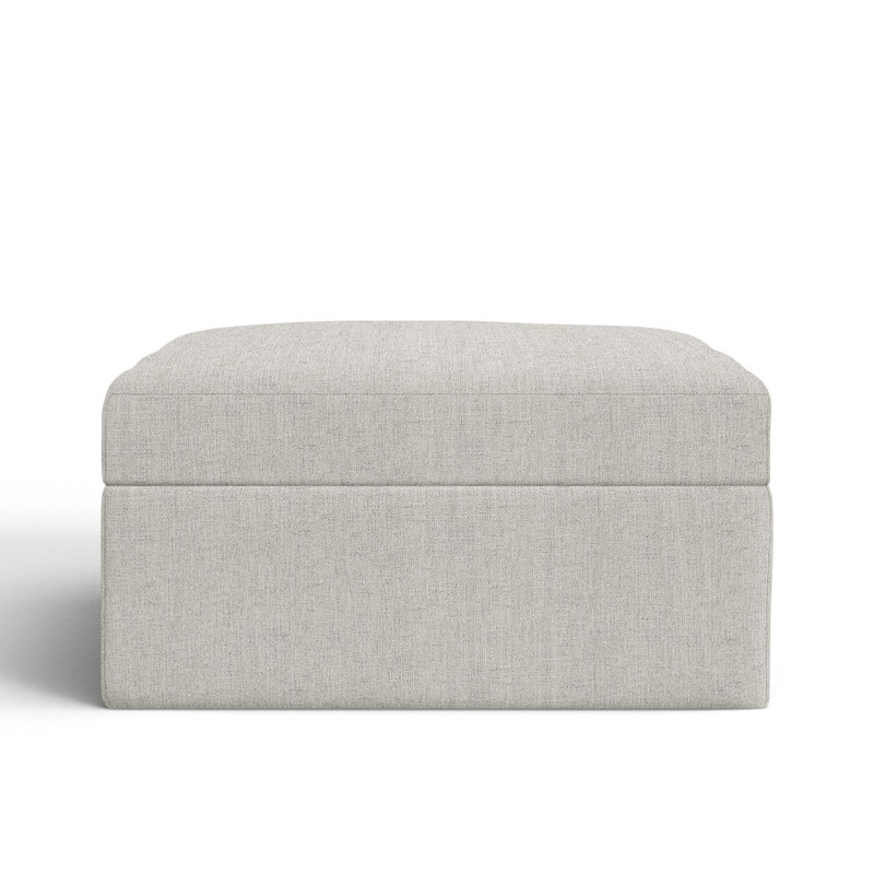 Hartig Upholstered Ottoman, Cast Silver Sunbrella®
