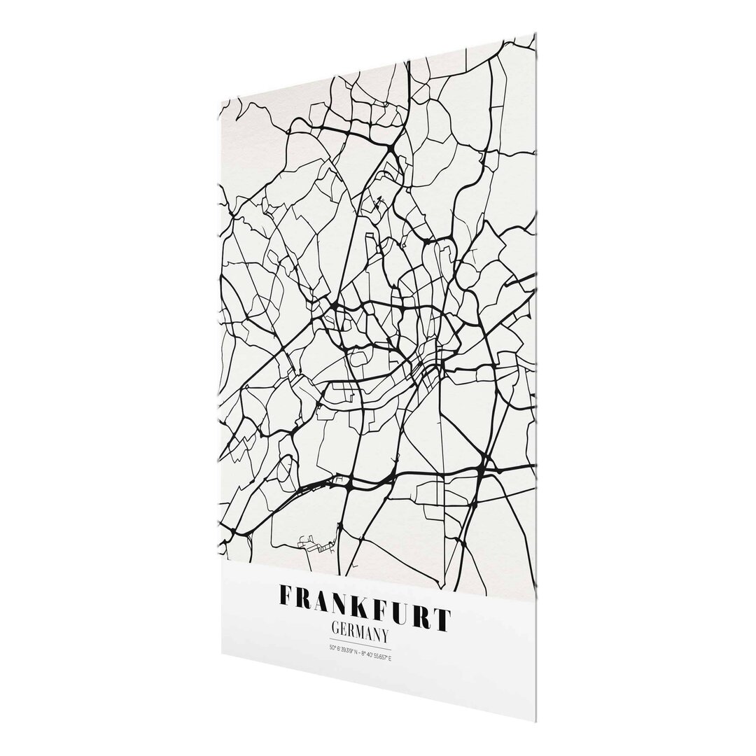 Glasbild Frankfurt City Plan