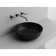 16'' Matt Black Stone Circular Vessel Bathroom Sink with Overflow
