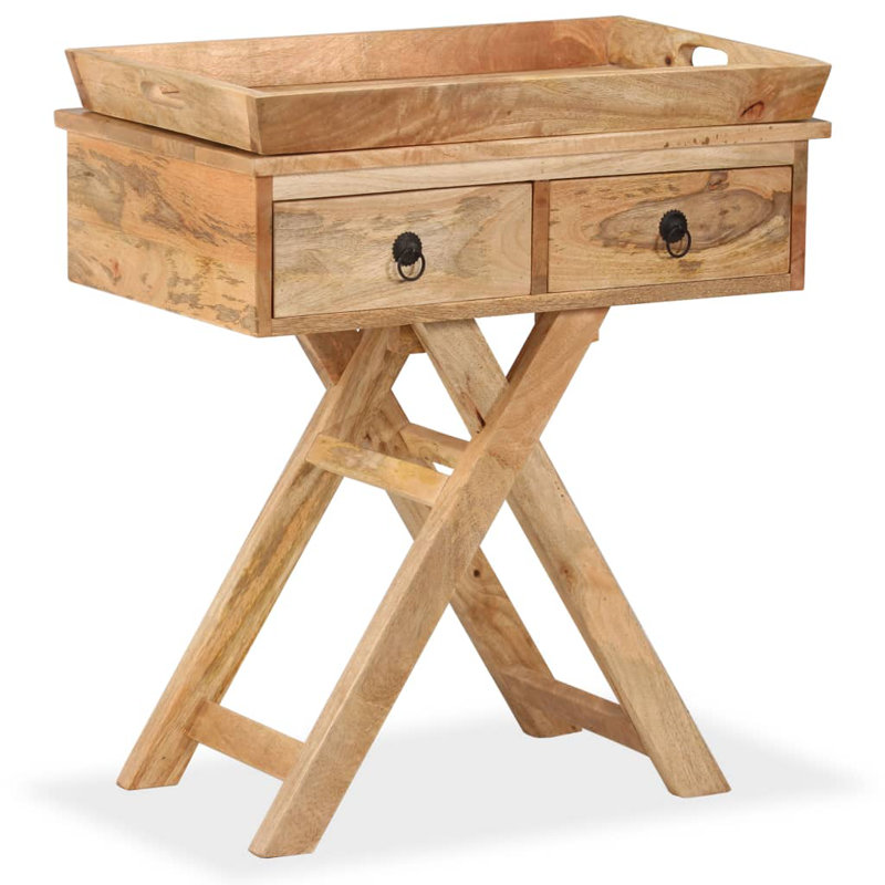 Gisselle Solid Wood Tray Top End Table