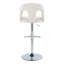 Tabouret de bar réglable en métal chromé et tissu blanc neige avec repose-pieds arrondi en T - ensemble de 2-1427809385-1427809391