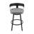Ahlem Modern Swivel Counter or Bar Height Barstool with Arms and Open Low Back in Iron with Wood and Faux Leather-1183030929-1183030931