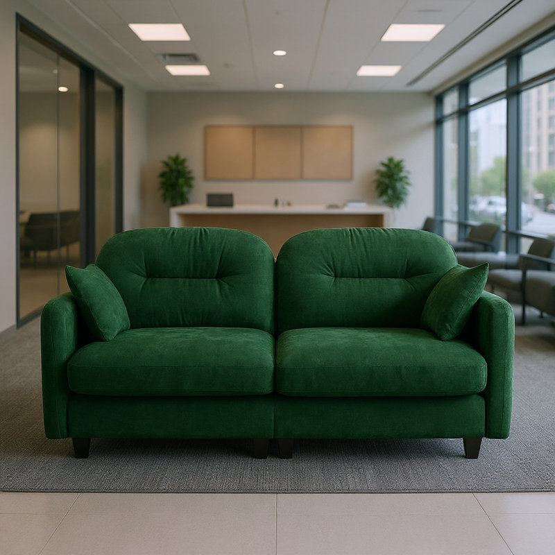 Canapé 74 po en chenille moderne avec dossier capitonné, coussins de confort en forme de nuage et accoudoirs élégants - vert