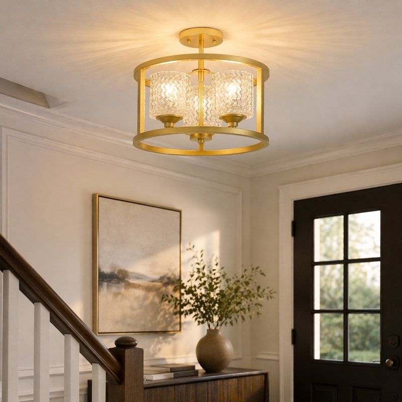 Glass Semi Flush Mount