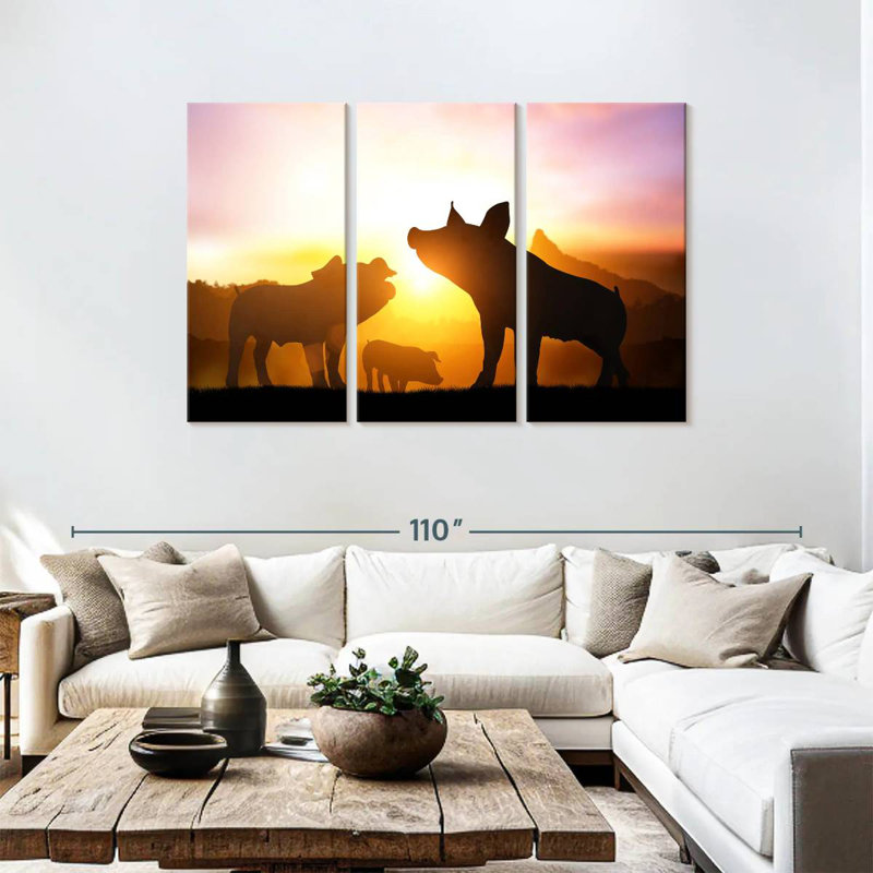 Brampt Pig Silhouettes, 48" H x 74" W