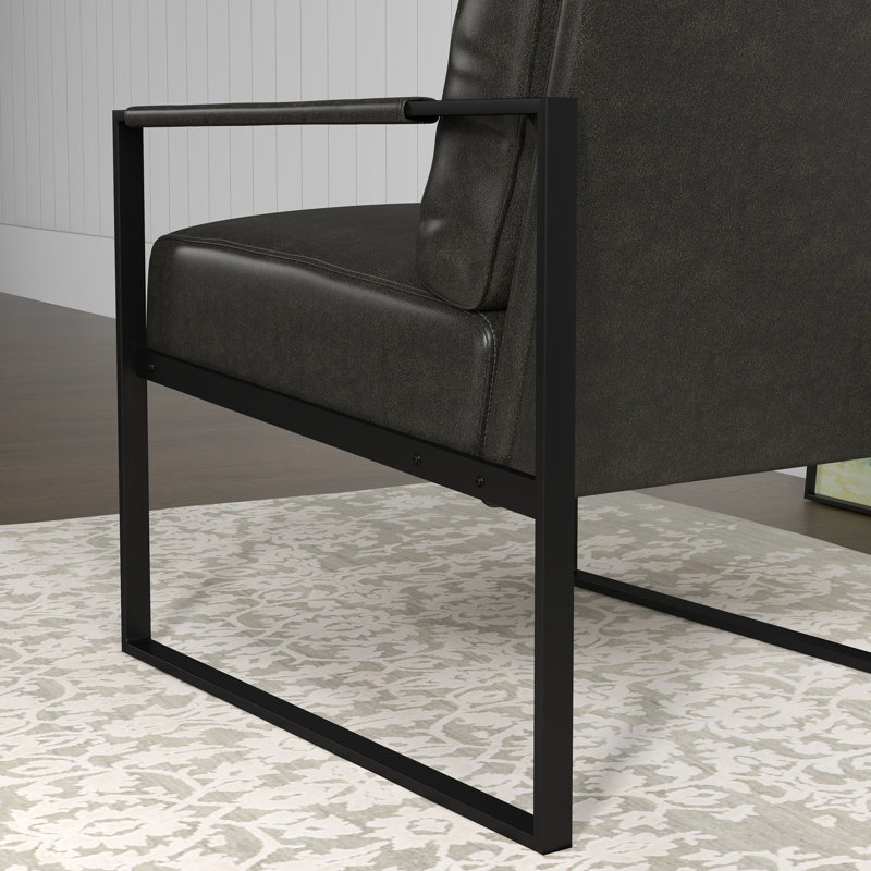 17 Stories Achikam Wide Vintage Soft Vegan Leather Arm