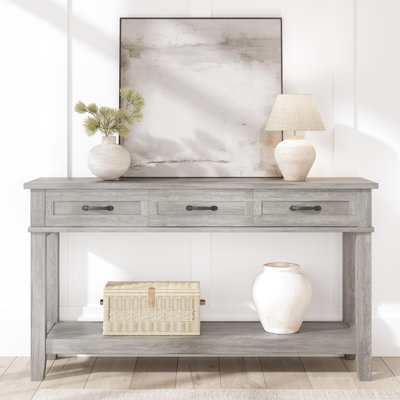 Entryway Table,Console Table with 3 Drawers, Farmhouse Wooden Hallway Tables for Entryway, Living Room