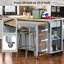 Îlot de cuisine 47 po avec table de salle à manger extensible et rangement-1307975124