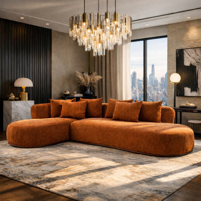 135" Spacious L - Shaped Sectional Sofa with Chaise, Modern Design, Hassle - Free No - Assembly for Living Room (Not Included Ottoman)