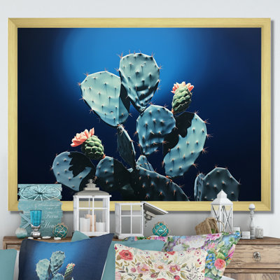 Cactus saphir solitude I sur toile