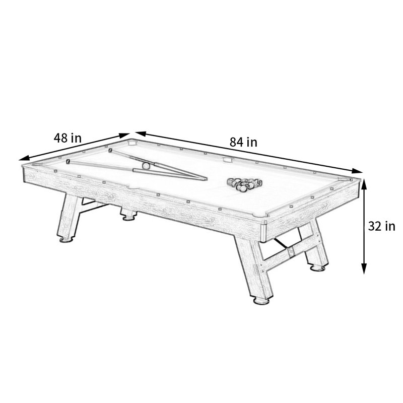 Table multi-jeux, H 32 po x L 84 po x l 48 po, Jaune