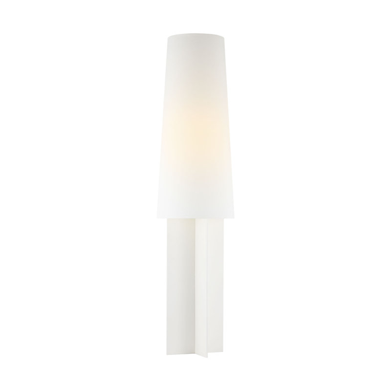 Kelly Wearstler Blocco 1 Light Bedroom Home Office Living Room Lamp With White Linen Shade, Soft Linen