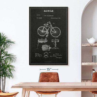 Bicyclette rétro brevet sur toile