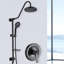 Pomme de douche 8 po et ensemble de douche à main 8 po - Système de raccordement double de 1/2 po avec et