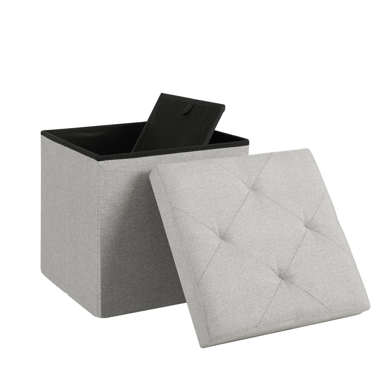 Nainika 38.1cm Wide Ottoman, Grey