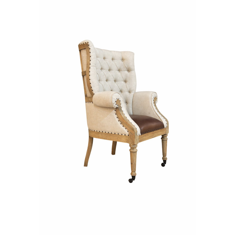 Chaise d'appoint avec siège en cuir Fire