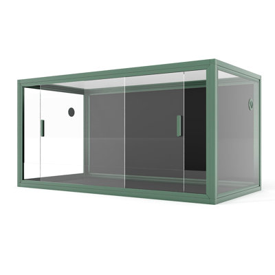 Spacious 120 Gallon Reptile Enclosure - 4x2x2 ft Large Snake & Bearded Dragon Cage with Sliding Glass Doors, Heavy-Duty Ventilated Screen Top, Easy Assembly Terrarium