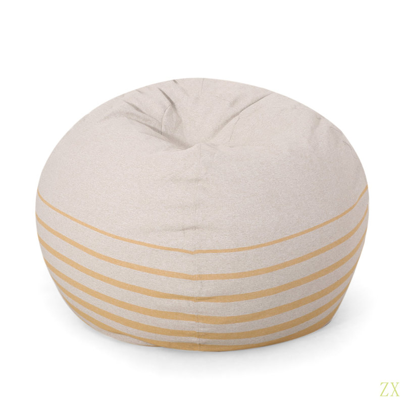 Pouf rond 5 pieds Bohemio, Tissu jaune