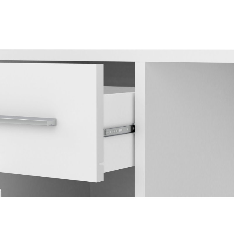 Arnoldo L-Shaped Executive Desk, White