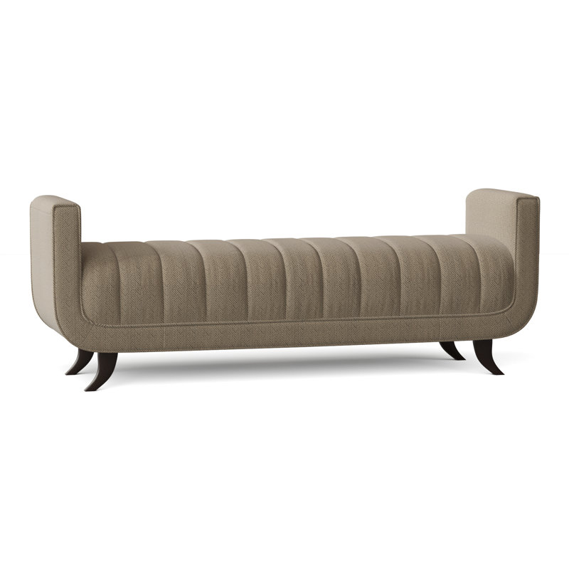 Salon Upholstered Bench, American Walnut, Margaret Lagoon