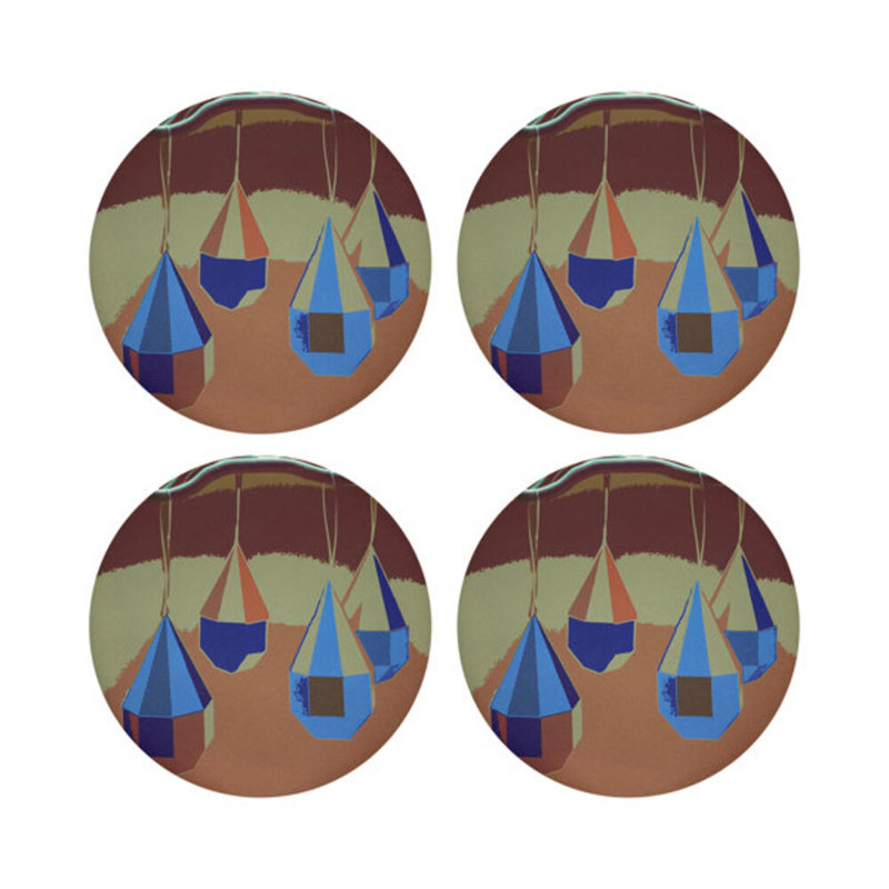 Ornaments Pebble 16" Vinyl Placemat, Mustard Red