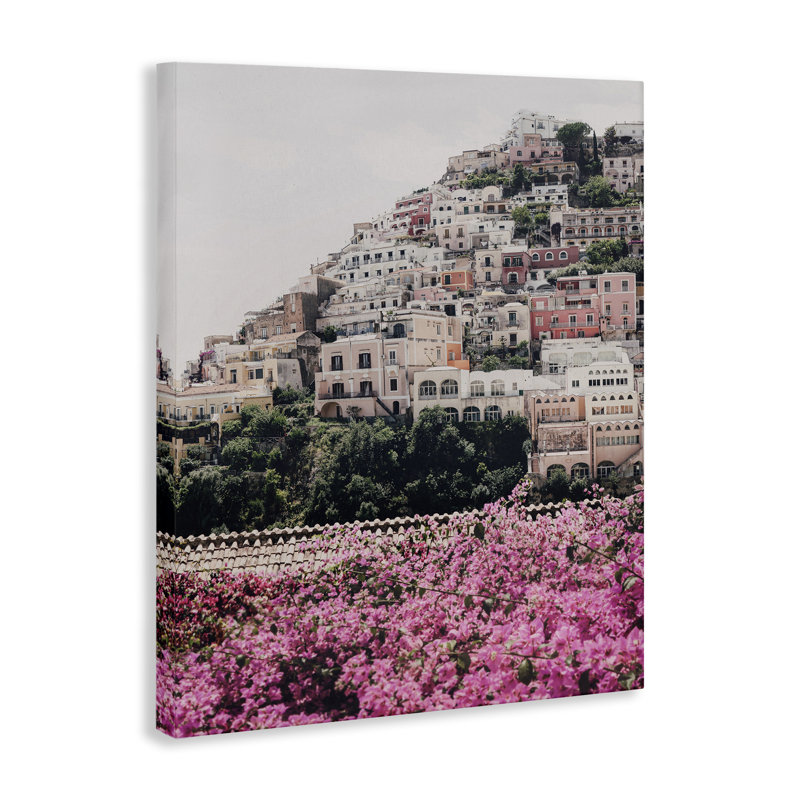 "Positano Town Architecture", art mural sur toile par Sissi et Seb, H 48 po x l 36 po