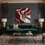 Abstrait art fluide sur toile rouge 81-1002838563