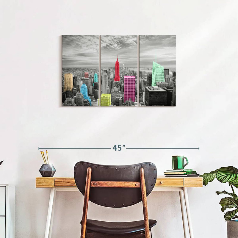 " Manhattan Pop " 3 - Pieces, 33" H x 20" W x 1.25" D