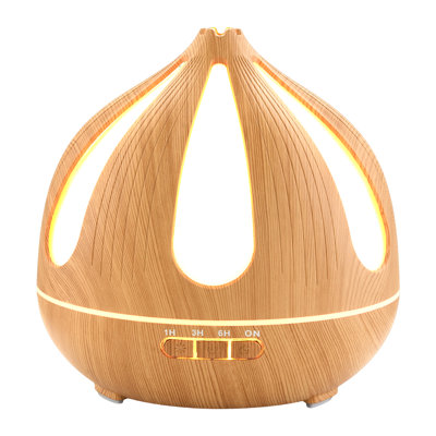 500ml Onion-Shaped Wood Grain Ultrasonic Essential Oil Diffuser