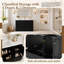Armoire de salle de bain 48 po style français sculptée noire, armoire de rangement abondante - 4 portes à fermeture douce et 2 tiroirs-852974145