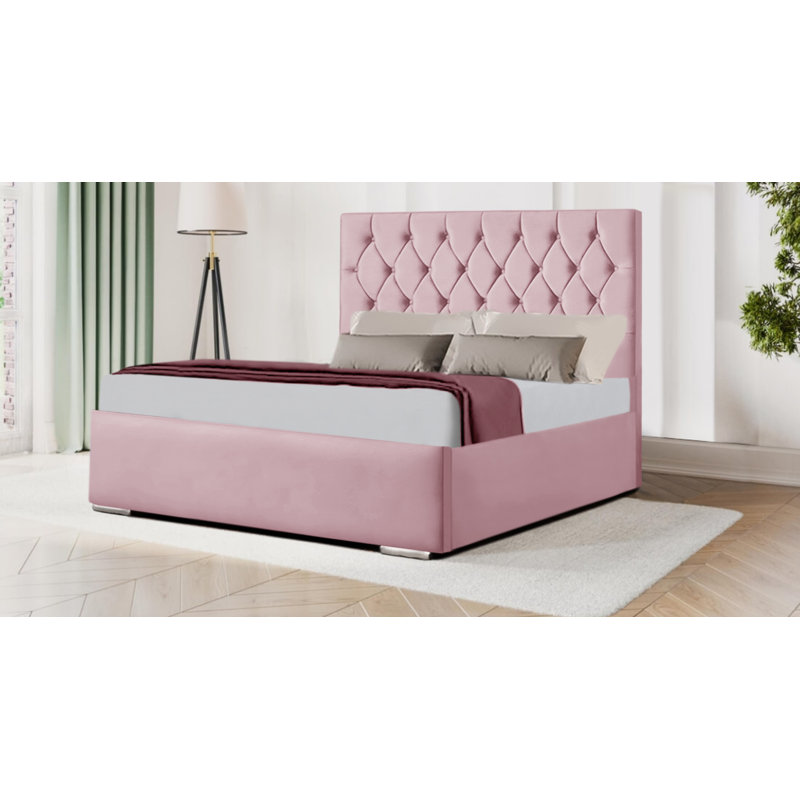 Abuzahr Upholstered Bed, Pink, Super King (6')