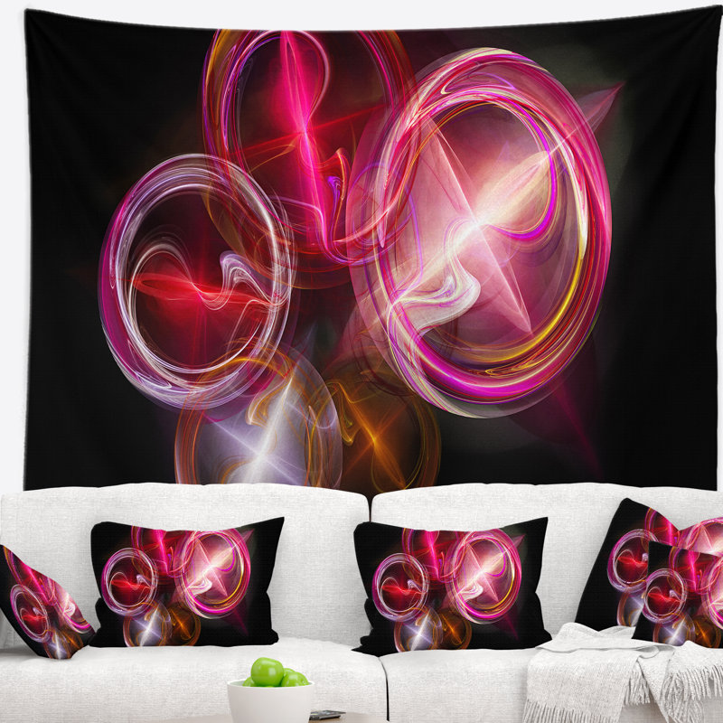 Tapisserie de bureau fractale rouge Abstract, H 50 po x l 60 po